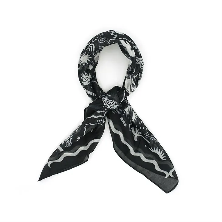 Crna grafička štampa bandana s051
