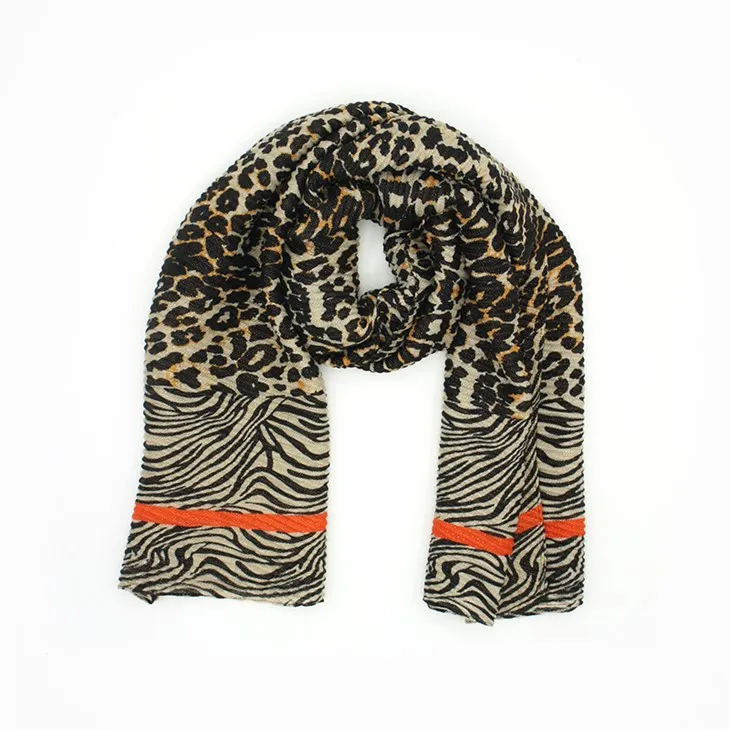 Metalik Leopard Crisled Scarf S081